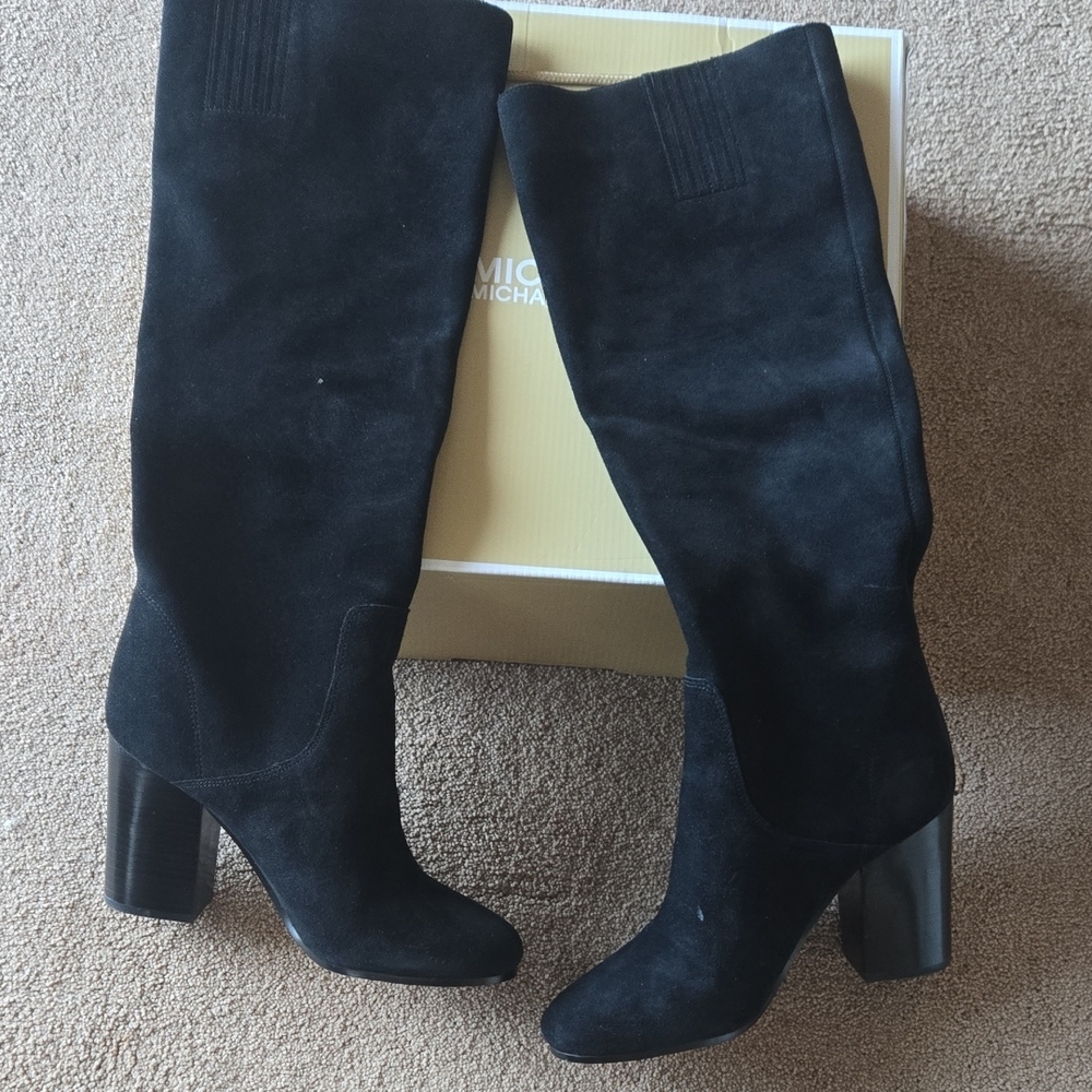 Michael Kors Black Suede Heeled Boots